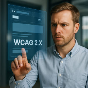 a man looks at the WCAG report carefully undertand it.